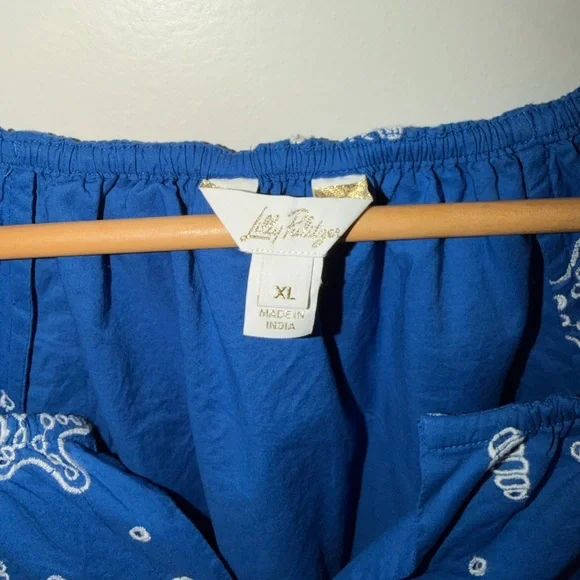 Lilly Pulitzer Maisha Long Sleeve Eyelet Shell Collector Embroidery Size XL - Picture 6 of 8